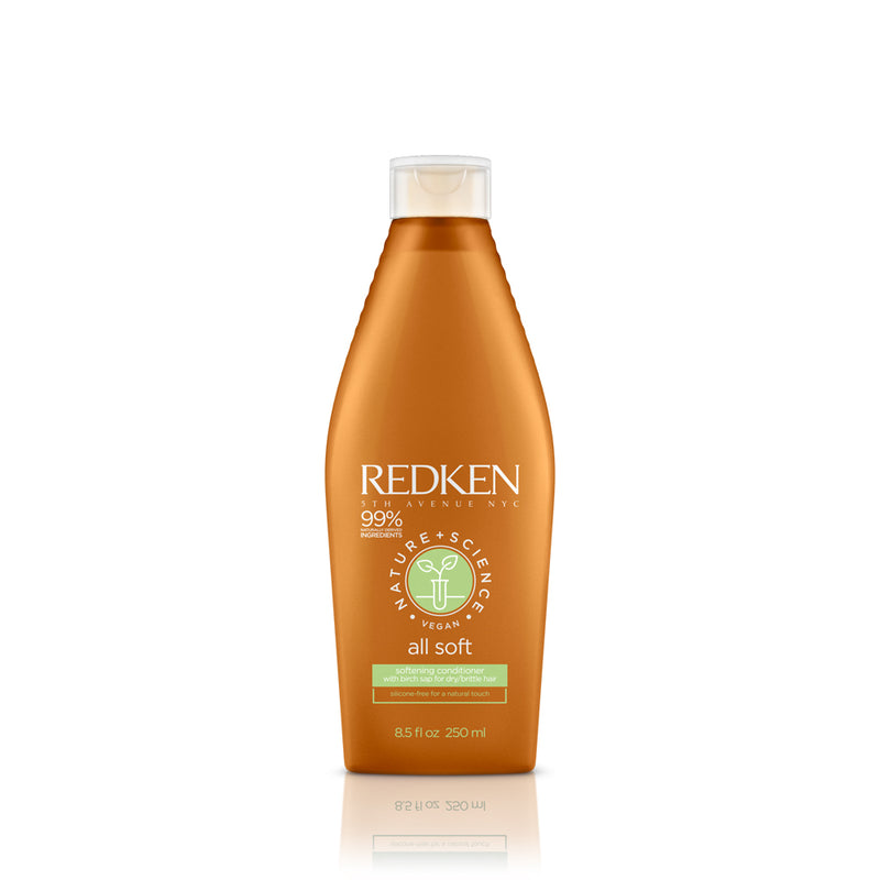 Le Conditioner Nature + Science All Soft de Redken, est un après-shampooing vegan hydratant, spécialement conçu pour les cheveux secs ou rêches. 250 ml